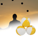 Maxbell 3x Toss Ball Funny Portable Juggle Balls for Training Backyard Entertainment yellow and white