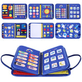 Maxbell Montessori Busy Board Travel Toys Educational for Kids Birthday Gift Blue