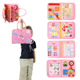 Maxbell Montessori Busy Board Travel Toys Educational for Kids Birthday Gift Blue