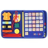 Maxbell Montessori Busy Board Travel Toys Educational for Kids Birthday Gift Blue