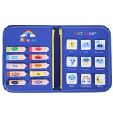 Maxbell Montessori Busy Board Travel Toys Educational for Kids Birthday Gift Blue