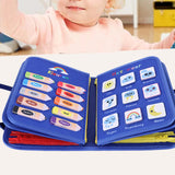 Maxbell Montessori Busy Board Travel Toys Educational for Kids Birthday Gift Blue