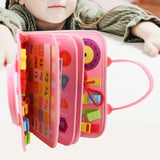 Maxbell Montessori Busy Board Travel Toys Educational for Kids Birthday Gift Pink