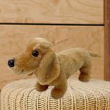Maxbell Dachshund Doll Creative Plush Animal Figures for New Year Girlfriend Holiday Light Brown