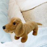 Maxbell Dachshund Doll Creative Plush Animal Figures for New Year Girlfriend Holiday Light Brown
