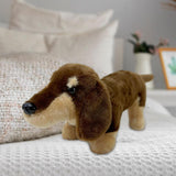 Maxbell Dachshund Doll Creative Plush Animal Figures for New Year Girlfriend Holiday Dark Brown