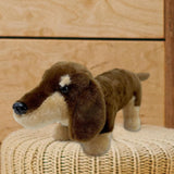 Maxbell Dachshund Doll Creative Plush Animal Figures for New Year Girlfriend Holiday Dark Brown