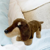 Maxbell Dachshund Doll Creative Plush Animal Figures for New Year Girlfriend Holiday Dark Brown