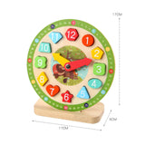 Maxbell Wooden Clock Kids Toy Educational Gift for Playroom Kindergartner Boys Girls