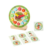 Maxbell Wooden Clock Kids Toy Educational Gift for Playroom Kindergartner Boys Girls