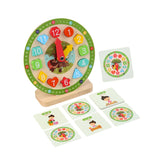 Maxbell Wooden Clock Kids Toy Educational Gift for Playroom Kindergartner Boys Girls