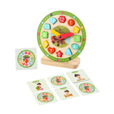 Maxbell Wooden Clock Kids Toy Educational Gift for Playroom Kindergartner Boys Girls