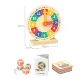 Maxbell Wooden Clock Kids Toy Teaching Clocks for Kids for Clocks Practice Baby Kids