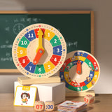 Maxbell Wooden Clock Kids Toy Teaching Clocks for Kids for Clocks Practice Baby Kids