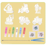 Maxbell DIY Crystal Paint Arts and Craft Kits Crystal Art Paint Set for Adults Gifts Engineering vehicle