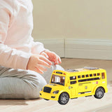 Maxbell School Bus Model Toy Openable Door Children Car Toy for Kids Teens Preschool Yellow