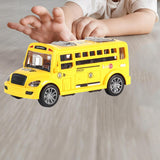 Maxbell School Bus Model Toy Openable Door Children Car Toy for Kids Teens Preschool Yellow