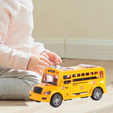 Maxbell School Bus Model Toy Openable Door Children Car Toy for Kids Teens Preschool Orange