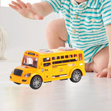 Maxbell School Bus Model Toy Openable Door Children Car Toy for Kids Teens Preschool Orange