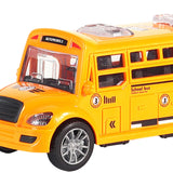 Maxbell School Bus Model Toy Openable Door Children Car Toy for Kids Teens Preschool Orange