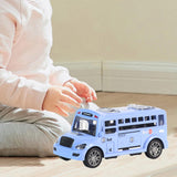 Maxbell School Bus Model Toy Openable Door Children Car Toy for Kids Teens Preschool Blue