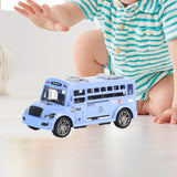 Maxbell School Bus Model Toy Openable Door Children Car Toy for Kids Teens Preschool Blue