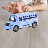 Maxbell School Bus Model Toy Openable Door Children Car Toy for Kids Teens Preschool Blue