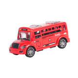 Maxbell School Bus Model Toy Openable Door Children Car Toy for Kids Teens Preschool Red