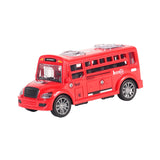 Maxbell School Bus Model Toy Openable Door Children Car Toy for Kids Teens Preschool Red
