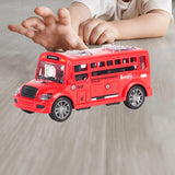 Maxbell School Bus Model Toy Openable Door Children Car Toy for Kids Teens Preschool Red