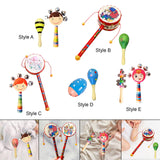 Maxbell 2x Wooden Baby Rattle Toys Musical Development Toy for Newborn Party Holiday