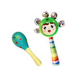 Maxbell 2x Wooden Baby Rattle Toys Musical Development Toy for Newborn Party Holiday