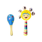 Maxbell 2x Wooden Baby Rattle Toys Musical Development Toy for Newborn Party Holiday
