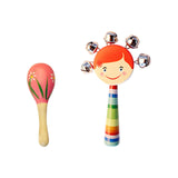 Maxbell 2x Wooden Baby Rattle Toys Musical Development Toy for Newborn Party Holiday
