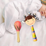 Maxbell 2x Wooden Baby Rattle Toys Musical Development Toy for Newborn Party Holiday