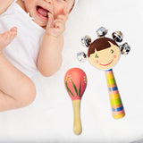 Maxbell 2x Wooden Baby Rattle Toys Musical Development Toy for Newborn Party Holiday