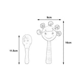 Maxbell 2x Wooden Baby Rattle Toys Musical Development Toy for Newborn Party Holiday