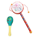 Maxbell 2x Wooden Baby Rattle Toys Musical Development Toy for Newborn Party Holiday