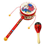 Maxbell 2x Wooden Baby Rattle Toys Musical Development Toy for Newborn Party Holiday