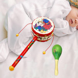 Maxbell 2x Wooden Baby Rattle Toys Musical Development Toy for Newborn Party Holiday