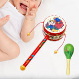 Maxbell 2x Wooden Baby Rattle Toys Musical Development Toy for Newborn Party Holiday