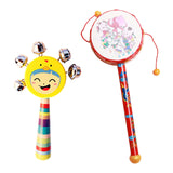 Maxbell 2x Wooden Baby Rattle Toys Musical Development Toy for Newborn Party Holiday