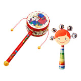 Maxbell 2x Wooden Baby Rattle Toys Musical Development Toy for Newborn Party Holiday