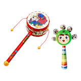 Maxbell 2x Wooden Baby Rattle Toys Musical Development Toy for Newborn Party Holiday
