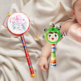 Maxbell 2x Wooden Baby Rattle Toys Musical Development Toy for Newborn Party Holiday