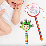 Maxbell 2x Wooden Baby Rattle Toys Musical Development Toy for Newborn Party Holiday