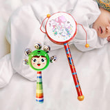 Maxbell 2x Wooden Baby Rattle Toys Musical Development Toy for Newborn Party Holiday