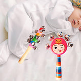 Maxbell 2x Wooden Baby Rattle Toys Musical Development Toy for Newborn Party Holiday