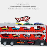 Maxbell Big Transporter Truck Toy Set Folding Storage Transporter Toy for Boys Girls