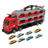 Maxbell Big Transporter Truck Toy Set Folding Storage Transporter Toy for Boys Girls